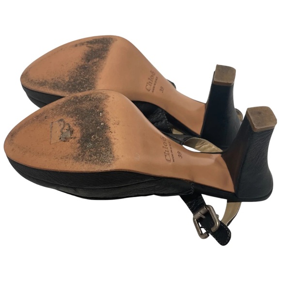 Chloe Black Leather Slingback Heels - Picture 4 of 4